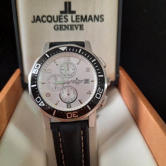 Vintage Jacques Lemans Chronograph Watch NIB - Picture 2 of 8